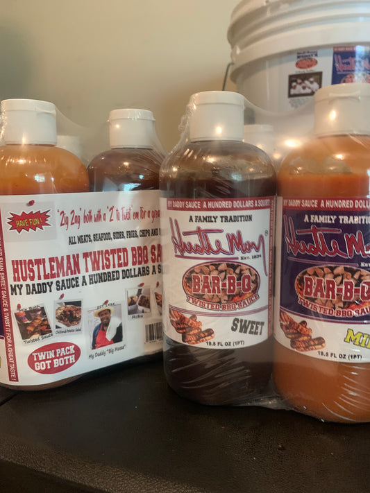 $12.50 (Per Unit) My Daddy Sauce "Got D@mn" And HustleMan Sweet Sauce "Pastor" Twisted Bbq Sauce Twin Pack